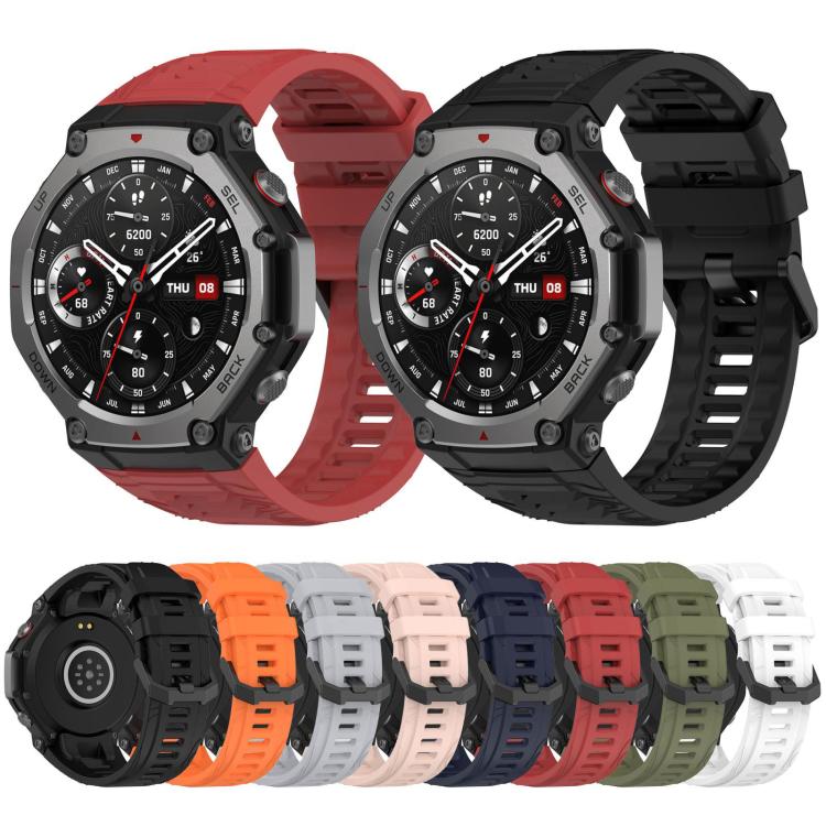 Bracelet de montre en silicone noir uni xDfind, For Amazfit T-Rex 3