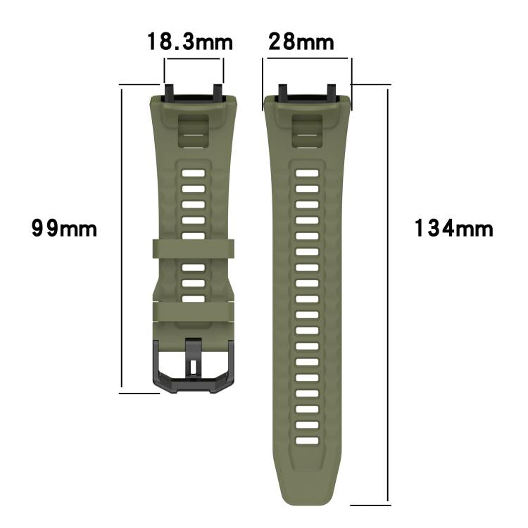 Bracelet de montre en silicone noir uni xDfind, For Amazfit T-Rex 3
