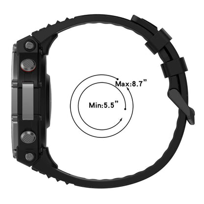 Bracelet de montre en silicone noir uni xDfind, For Amazfit T-Rex 3