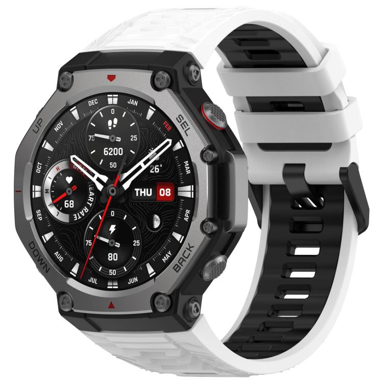 Bracelet de montre en silicone à boucle noire bicolore xDfind, For Amazfit T-Rex 3