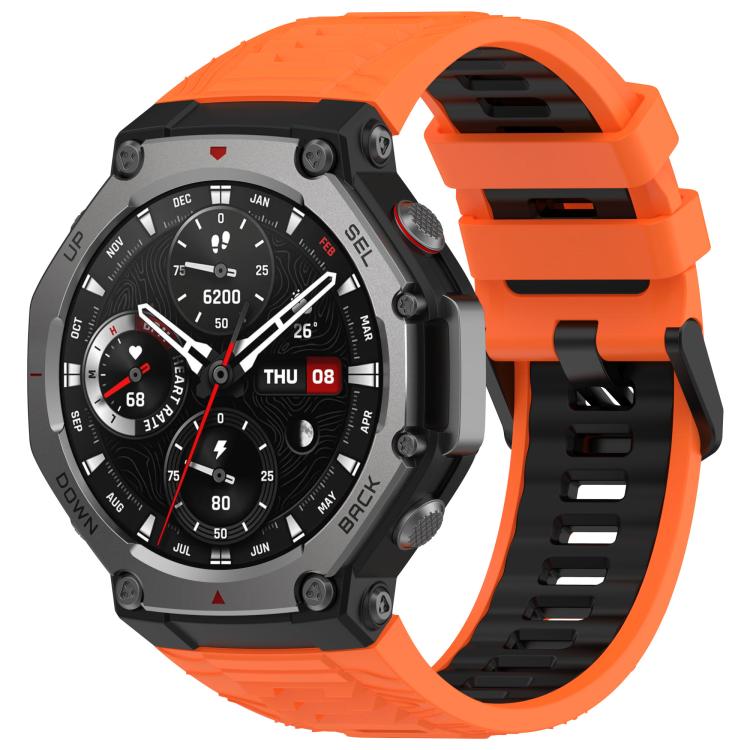 Bracelet de montre en silicone à boucle noire bicolore xDfind, For Amazfit T-Rex 3