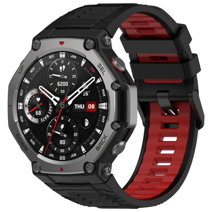 Bracelet de montre en silicone à boucle noire bicolore xDfind, For Amazfit T-Rex 3