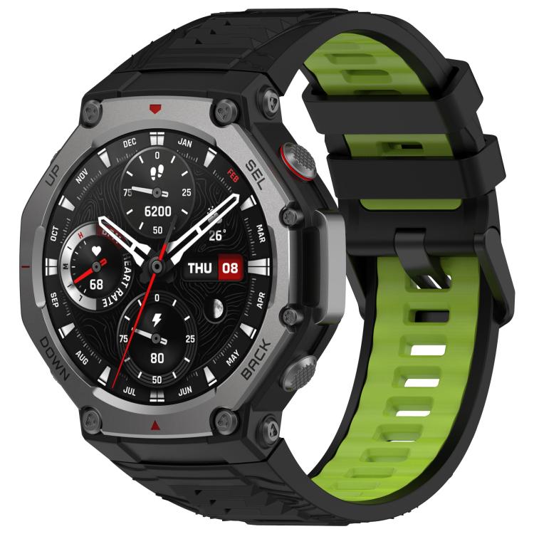 Bracelet de montre en silicone à boucle noire bicolore xDfind, For Amazfit T-Rex 3