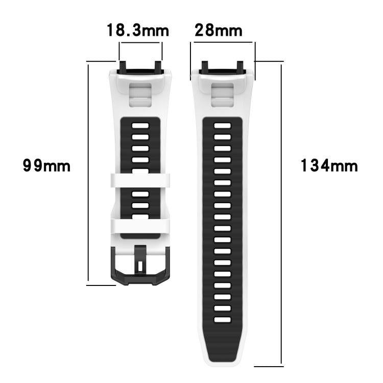 Bracelet de montre en silicone à boucle noire bicolore xDfind, For Amazfit T-Rex 3