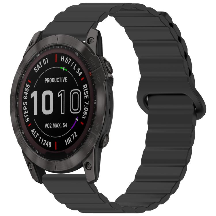 Bracelet de montre magnétique en silicone brillant xDfind Loop, For Garmin Fenix 8/7X/6X/5X 26mm, For Garmin Forerunner 45 / 45S / Swim 2