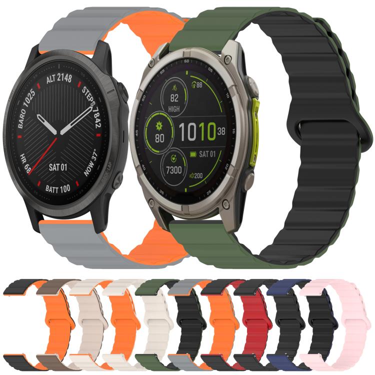 Bracelet de montre magnétique en silicone brillant xDfind Loop, For Garmin Fenix 8/7X/6X/5X 26mm, For Garmin Forerunner 45 / 45S / Swim 2