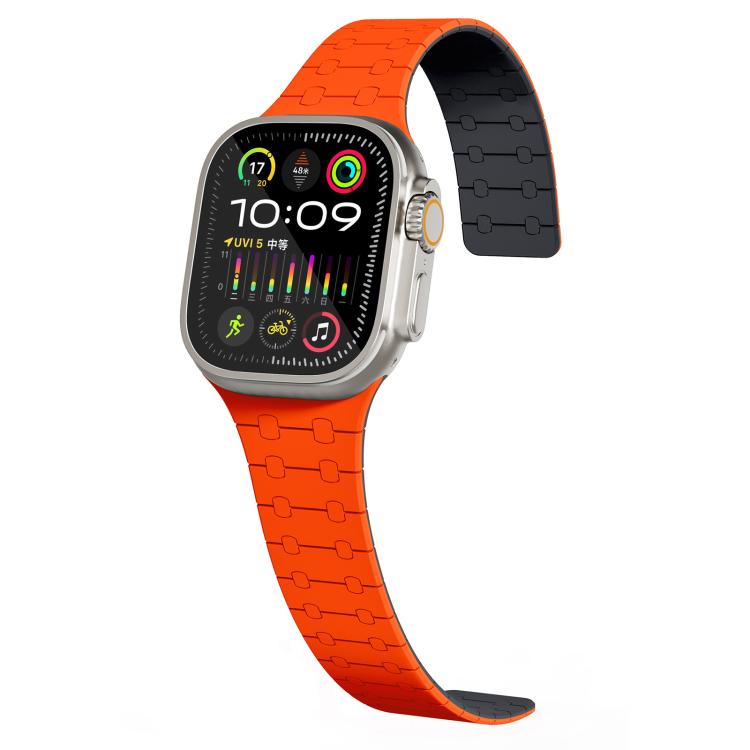 Bracelet de montre magnétique en silicone xDfind aux couleurs contrastées, For Apple Watch 42 / 44 / 45 / 46 / 49mm, For Apple Watch 38 / 40 / 41 / S10 42mm