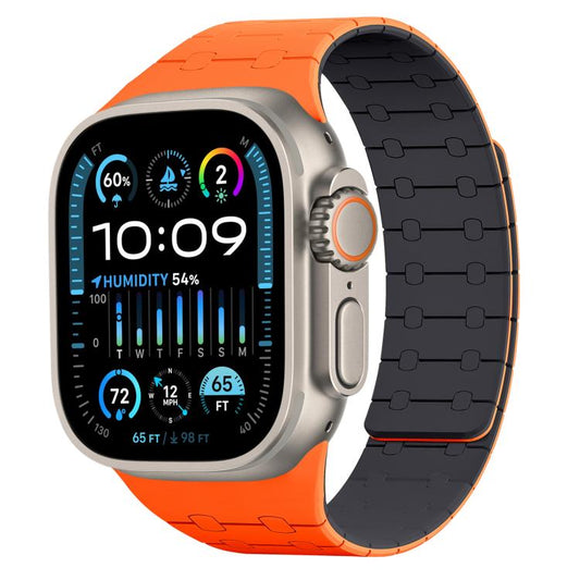 Bracelet de montre magnétique en silicone xDfind aux couleurs contrastées, For Apple Watch 42 / 44 / 45 / 46 / 49mm, For Apple Watch 38 / 40 / 41 / S10 42mm