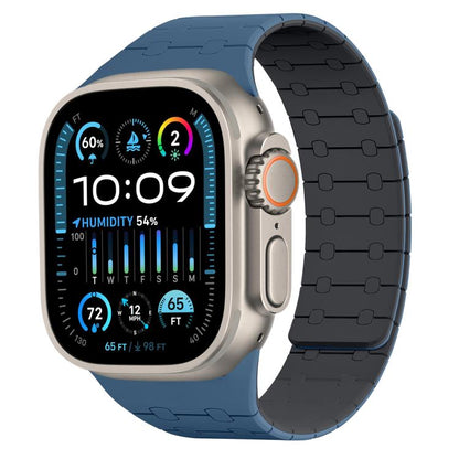 Bracelet de montre magnétique en silicone xDfind aux couleurs contrastées, For Apple Watch 42 / 44 / 45 / 46 / 49mm, For Apple Watch 38 / 40 / 41 / S10 42mm