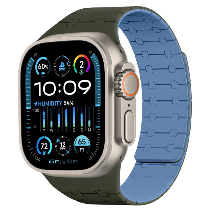 Bracelet de montre magnétique en silicone xDfind aux couleurs contrastées, For Apple Watch 42 / 44 / 45 / 46 / 49mm, For Apple Watch 38 / 40 / 41 / S10 42mm