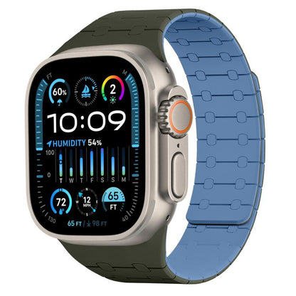 Bracelet de montre magnétique en silicone xDfind aux couleurs contrastées, For Apple Watch 42 / 44 / 45 / 46 / 49mm, For Apple Watch 38 / 40 / 41 / S10 42mm