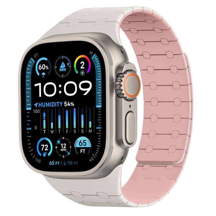 Bracelet de montre magnétique en silicone xDfind aux couleurs contrastées, For Apple Watch 42 / 44 / 45 / 46 / 49mm, For Apple Watch 38 / 40 / 41 / S10 42mm