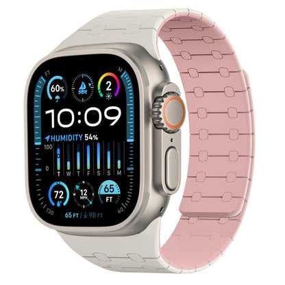 Bracelet de montre magnétique en silicone xDfind aux couleurs contrastées, For Apple Watch 42 / 44 / 45 / 46 / 49mm, For Apple Watch 38 / 40 / 41 / S10 42mm
