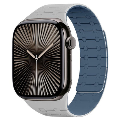 Bracelet de montre magnétique en silicone xDfind aux couleurs contrastées, For Apple Watch 42 / 44 / 45 / 46 / 49mm, For Apple Watch 38 / 40 / 41 / S10 42mm