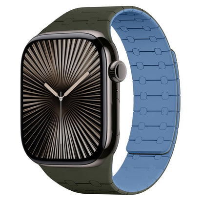 Bracelet de montre magnétique en silicone xDfind aux couleurs contrastées, For Apple Watch 42 / 44 / 45 / 46 / 49mm, For Apple Watch 38 / 40 / 41 / S10 42mm