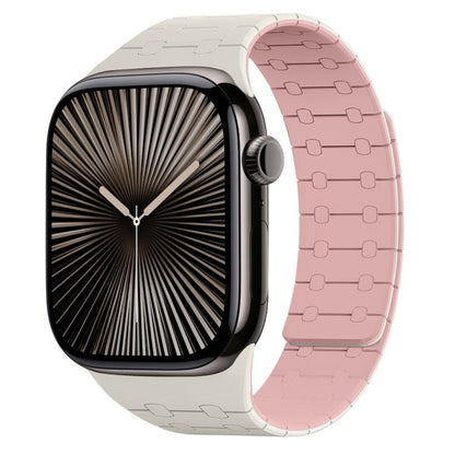 Bracelet de montre magnétique en silicone xDfind aux couleurs contrastées, For Apple Watch 42 / 44 / 45 / 46 / 49mm, For Apple Watch 38 / 40 / 41 / S10 42mm