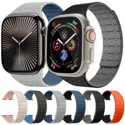 Bracelet de montre magnétique en silicone xDfind aux couleurs contrastées, For Apple Watch 42 / 44 / 45 / 46 / 49mm, For Apple Watch 38 / 40 / 41 / S10 42mm