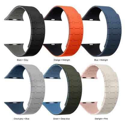 Bracelet de montre magnétique en silicone xDfind aux couleurs contrastées, For Apple Watch 42 / 44 / 45 / 46 / 49mm, For Apple Watch 38 / 40 / 41 / S10 42mm