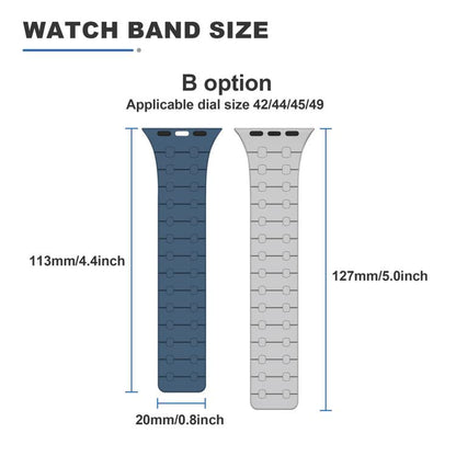 Bracelet de montre magnétique en silicone xDfind aux couleurs contrastées, For Apple Watch 42 / 44 / 45 / 46 / 49mm, For Apple Watch 38 / 40 / 41 / S10 42mm