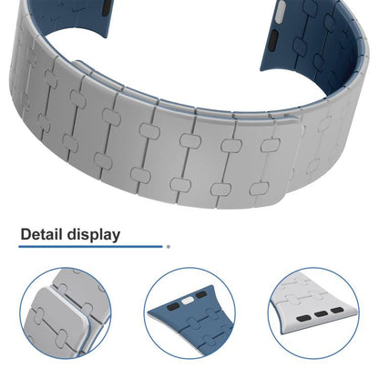 Bracelet de montre magnétique en silicone xDfind aux couleurs contrastées, For Apple Watch 42 / 44 / 45 / 46 / 49mm, For Apple Watch 38 / 40 / 41 / S10 42mm