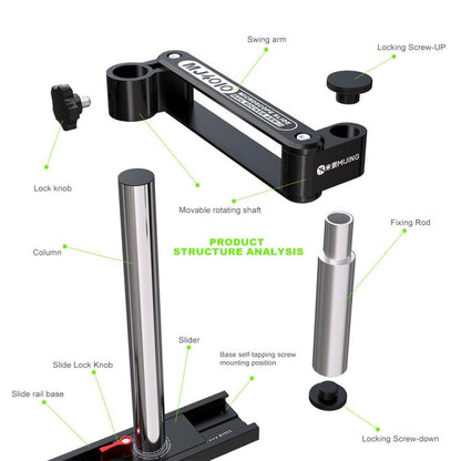 Mijing MJ4010 32mm 360 Universal Metal Swing Arm Liftable Fixed Stand with Slide Rails