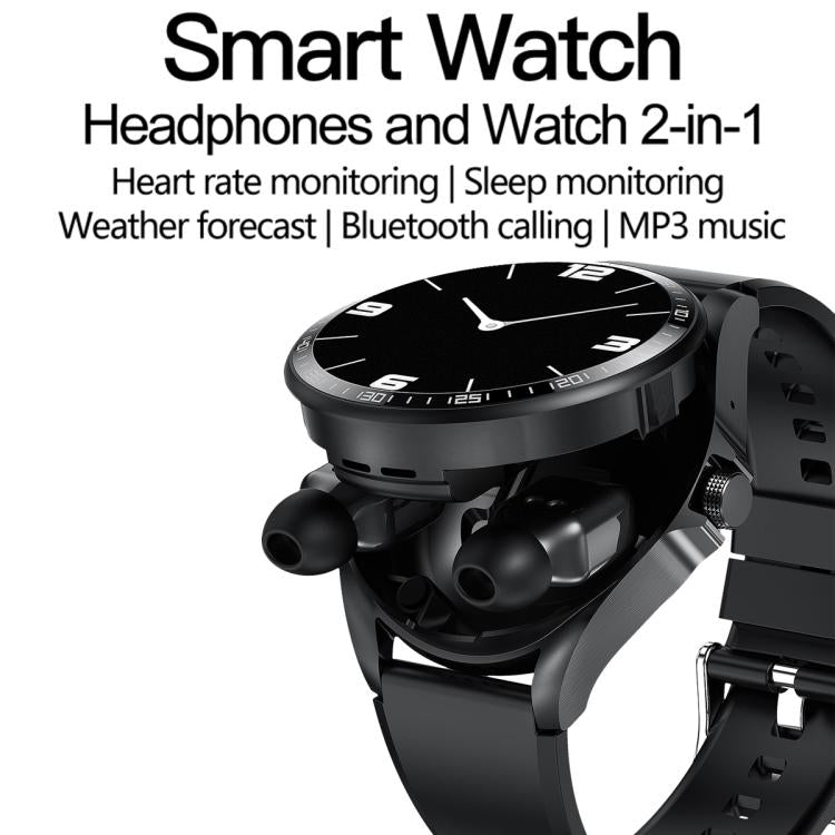 Montre connectée F36 avec écran couleur TFT 1,46 pouce, écouteurs Bluetooth intégrés, compatible appels Bluetooth et NFC.