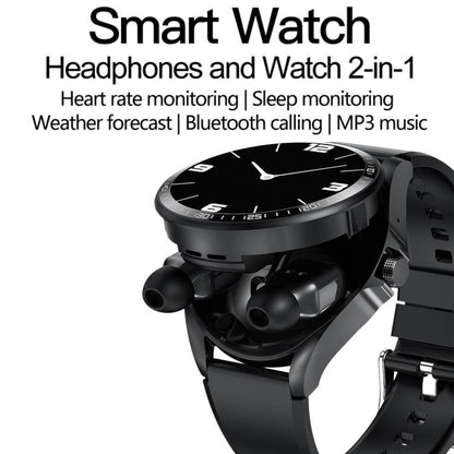Montre connectée F36 avec écran couleur TFT 1,46 pouce, écouteurs Bluetooth intégrés, compatible appels Bluetooth et NFC.