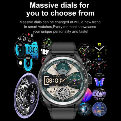 Montre connectée F36 avec écran couleur TFT 1,46 pouce, écouteurs Bluetooth intégrés, compatible appels Bluetooth et NFC.