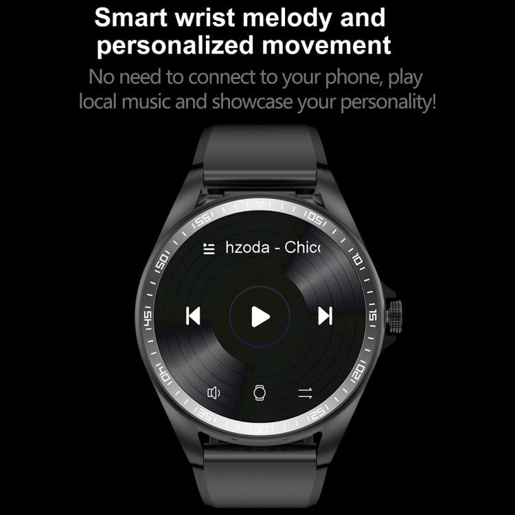 Montre connectée F36 avec écran couleur TFT 1,46 pouce, écouteurs Bluetooth intégrés, compatible appels Bluetooth et NFC.
