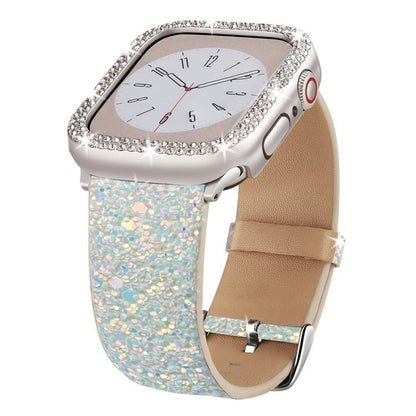 Bracelet de montre en cuir à paillettes xDfind, For Apple Watch 42 / 44 / 45 / 46 / 49mm, For Apple Watch 38 / 40 / 41 / S10 42mm