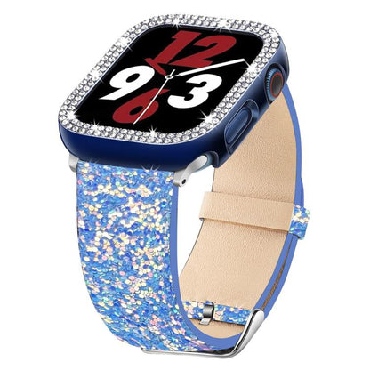 Bracelet de montre en cuir à paillettes xDfind, For Apple Watch 42 / 44 / 45 / 46 / 49mm, For Apple Watch 38 / 40 / 41 / S10 42mm