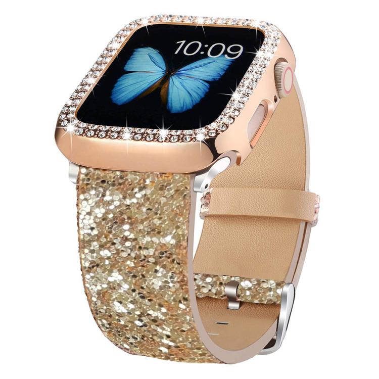 Bracelet de montre en cuir à paillettes xDfind, For Apple Watch 42 / 44 / 45 / 46 / 49mm, For Apple Watch 38 / 40 / 41 / S10 42mm