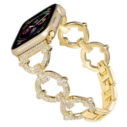 Bracelet de montre en métal diamanté en forme de O xDfind, For Apple Watch 42 / 44 / 45 / 46 / 49mm, For Apple Watch 38 / 40 / 41 / S10 42mm