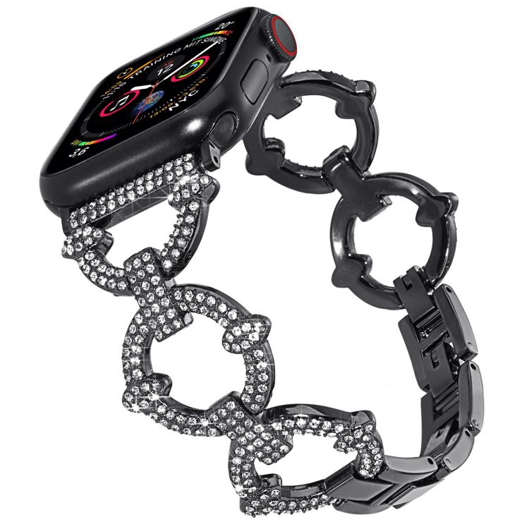 Bracelet de montre en métal diamanté en forme de O xDfind, For Apple Watch 42 / 44 / 45 / 46 / 49mm, For Apple Watch 38 / 40 / 41 / S10 42mm