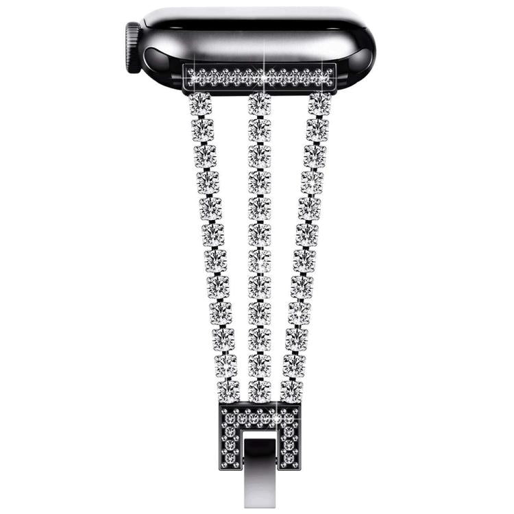 Bracelet de montre en métal à trois diamants xDfind, For Apple Watch 42 / 44 / 45 / 46 / 49mm, For Apple Watch 38 / 40 / 41 / S10 42mm