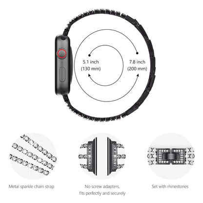 Bracelet de montre en métal à trois diamants xDfind, For Apple Watch 42 / 44 / 45 / 46 / 49mm, For Apple Watch 38 / 40 / 41 / S10 42mm