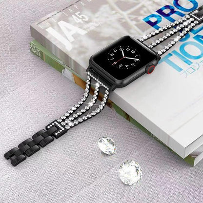 Bracelet de montre en métal à trois diamants xDfind, For Apple Watch 42 / 44 / 45 / 46 / 49mm, For Apple Watch 38 / 40 / 41 / S10 42mm