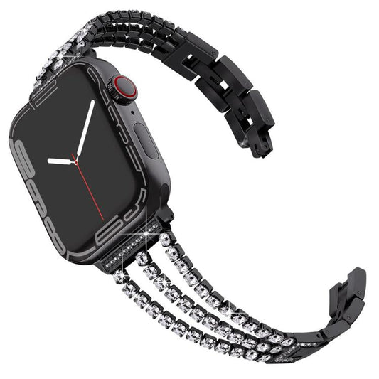 Bracelet de montre en métal à trois diamants xDfind, For Apple Watch 42 / 44 / 45 / 46 / 49mm, For Apple Watch 38 / 40 / 41 / S10 42mm