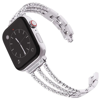Bracelet de montre en métal à trois diamants xDfind, For Apple Watch 42 / 44 / 45 / 46 / 49mm, For Apple Watch 38 / 40 / 41 / S10 42mm