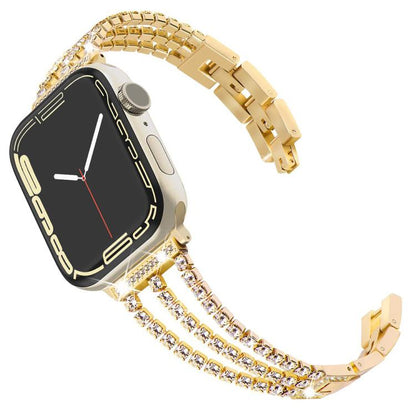 Bracelet de montre en métal à trois diamants xDfind, For Apple Watch 42 / 44 / 45 / 46 / 49mm, For Apple Watch 38 / 40 / 41 / S10 42mm