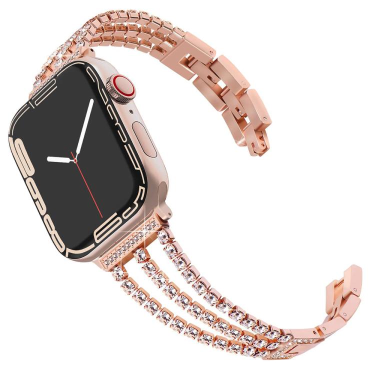 Bracelet de montre en métal à trois diamants xDfind, For Apple Watch 42 / 44 / 45 / 46 / 49mm, For Apple Watch 38 / 40 / 41 / S10 42mm