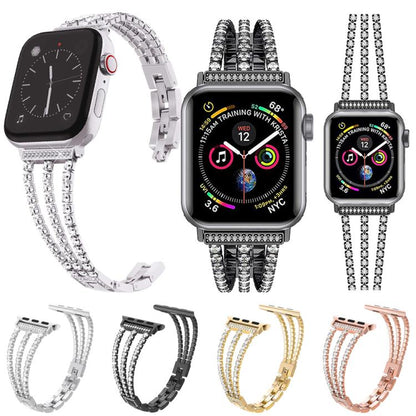Bracelet de montre en métal à trois diamants xDfind, For Apple Watch 42 / 44 / 45 / 46 / 49mm, For Apple Watch 38 / 40 / 41 / S10 42mm