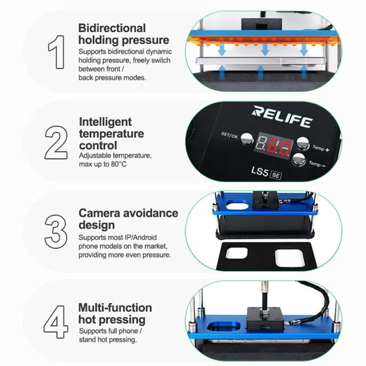Plateforme de maintien de pression chauffante bidirectionnelle Relife LS5 SE, EU Plug, US Plug