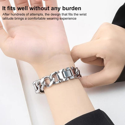 Bracelet de montre xDfind en acier inoxydable à chaîne en denim simple rangée, For Xiaomi Smart Band 10 / 9 / 8