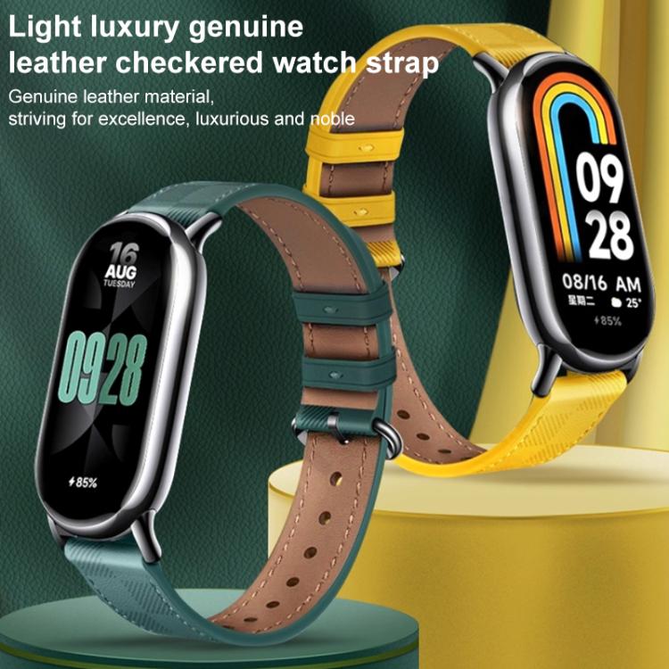 Bracelet de montre en cuir à motif écossais xDfind, For Xiaomi Smart Band 10 / 9 / 8