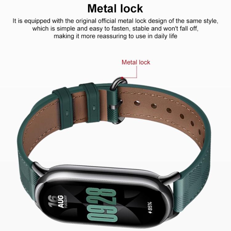 Bracelet de montre en cuir à motif écossais xDfind, For Xiaomi Smart Band 10 / 9 / 8
