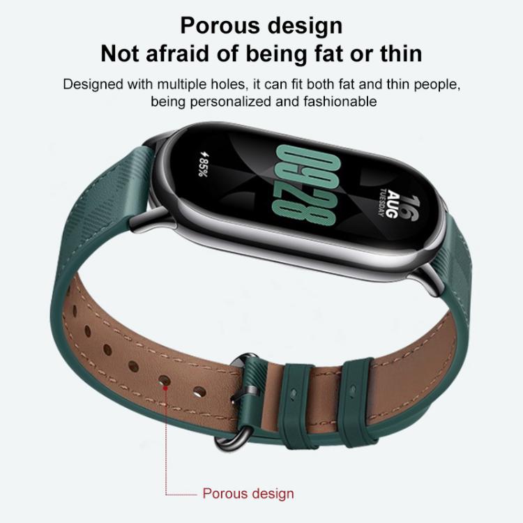 Bracelet de montre en cuir à motif écossais xDfind, For Xiaomi Smart Band 10 / 9 / 8