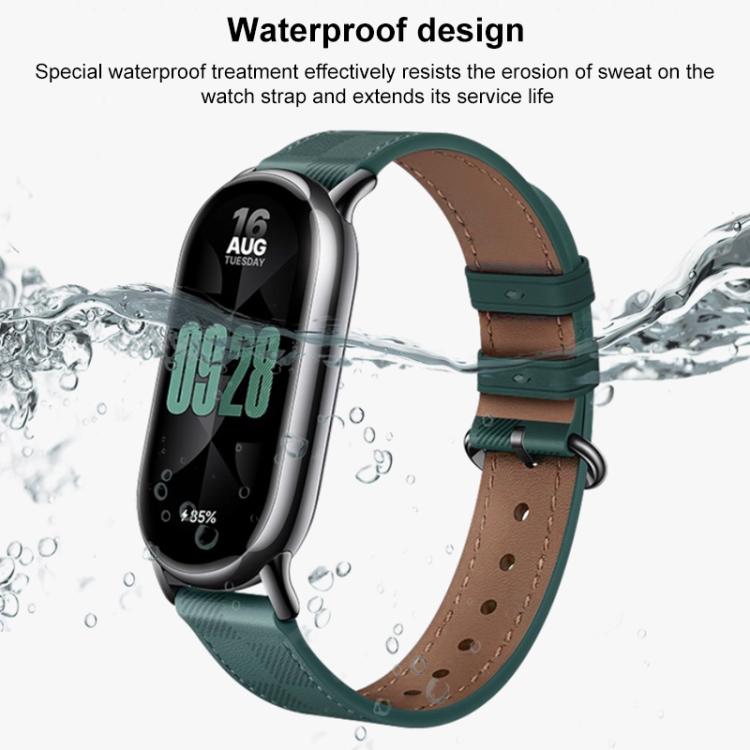 Bracelet de montre en cuir à motif écossais xDfind, For Xiaomi Smart Band 10 / 9 / 8