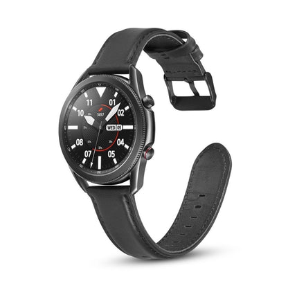 Bracelet de remplacement en cuir à texture plate, For Samsung Galaxy Watch 3 41mm, For Samsung Galaxy Watch 3 45mm