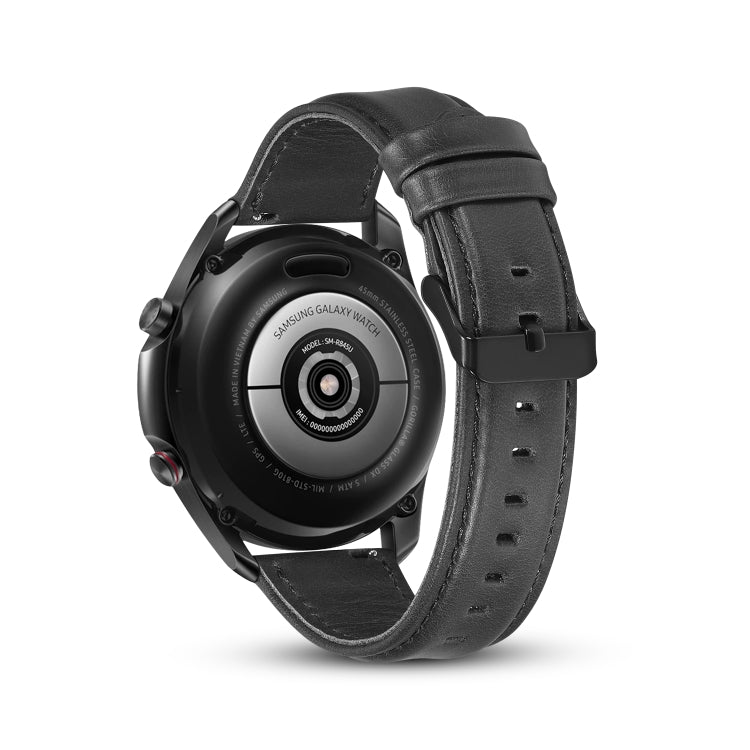 Bracelet de remplacement en cuir à texture plate, For Samsung Galaxy Watch 3 41mm, For Samsung Galaxy Watch 3 45mm